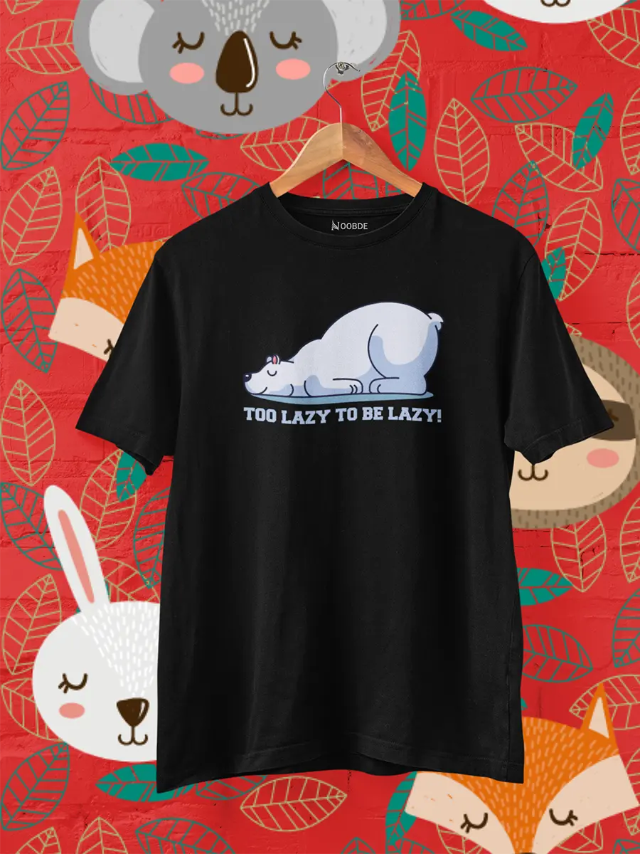 black Too Lazy to Be Lazy T-Shirt for Men